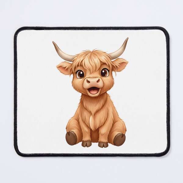Item preview, Happy Cheerful Baby Highland Cow with Open Smile designed and sold by debbiedoodarday.