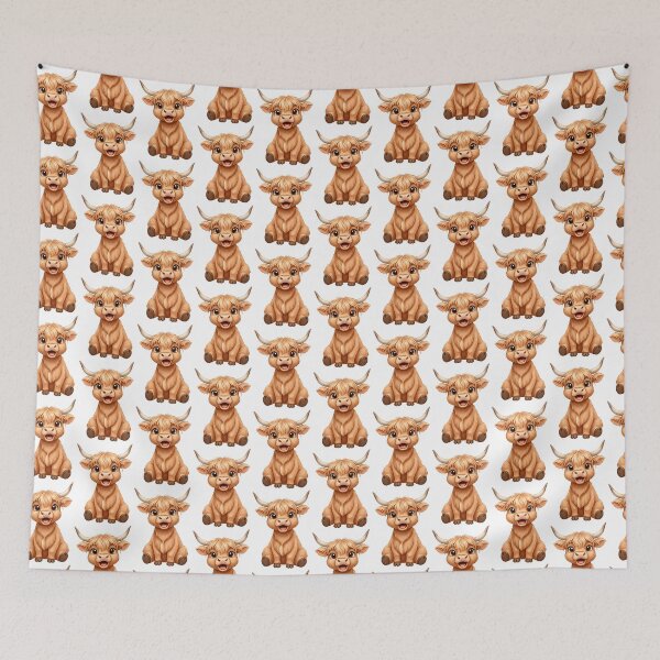 Item preview, Happy Cheerful Baby Highland Cow with Open Smile designed and sold by debbiedoodarday.