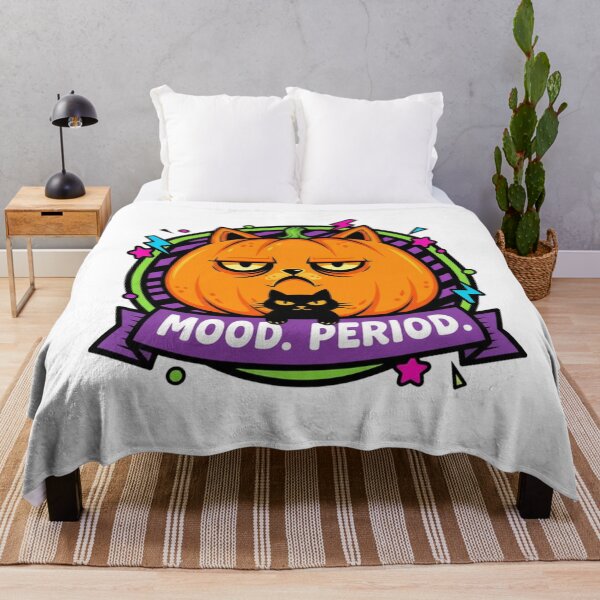 Item preview, Mood. Period. Grumpy Cat Pumpkin Neon Graphic designed and sold by catlovers2025.