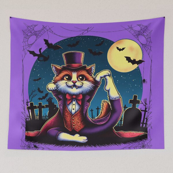 Item preview, Cat Halloween Yoga cba2 025 designed and sold by HappyHavenStu.