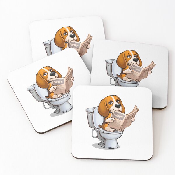 Item preview, Funny Beagle on the Toilet Reading Newspaper | Cute Cartoon Dog Acting Human Design designed and sold by Fredster1966.