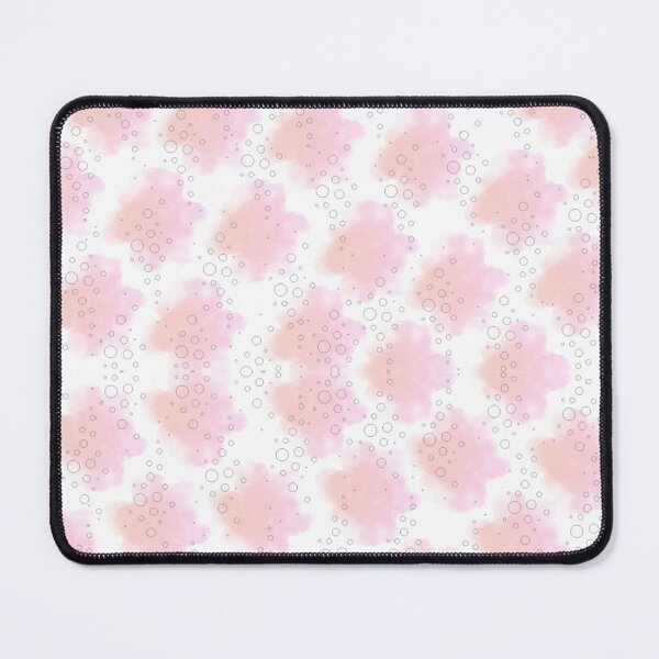 Item preview, Pink Echoes in Motion , Pink Watercolor Blotches with Floating Circles designed and sold by MayaMaliStudio.