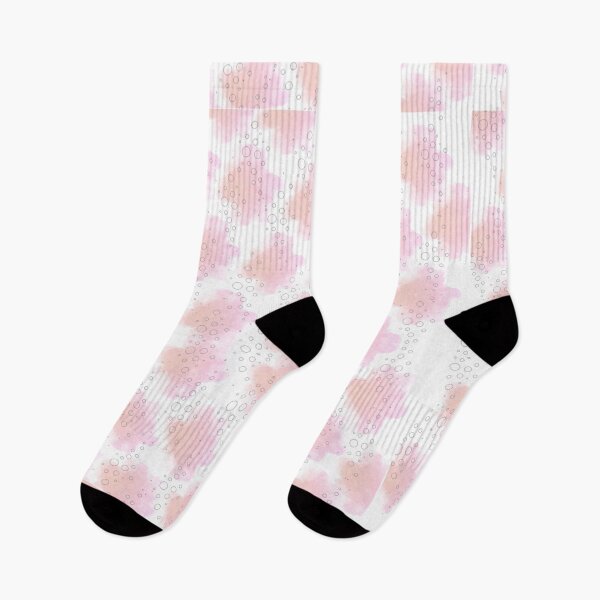 Item preview, Pink Echoes in Motion , Pink Watercolor Blotches with Floating Circles designed and sold by MayaMaliStudio.