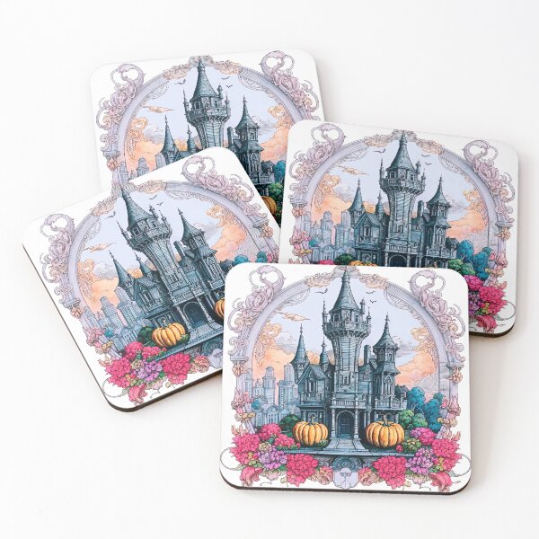 Item preview, Haunted Victorian Mansion & Jack-o’-Lanterns Halloween Art Print designed and sold by LanaGustavsson.