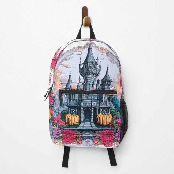 Item preview, Haunted Victorian Mansion & Jack-o’-Lanterns Halloween Art Print designed and sold by LanaGustavsson.