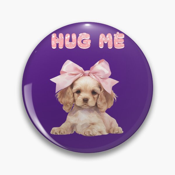 Item preview, cute puppy with pink bow designed and sold by Mauswohn.