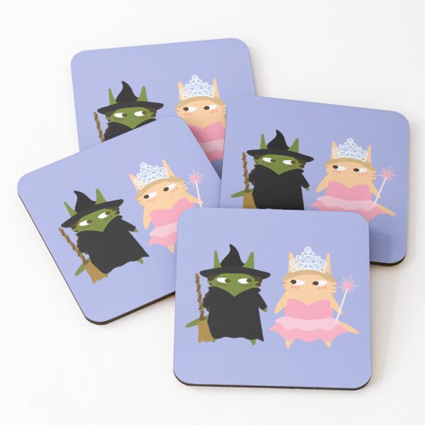 Item preview, glinda and elphaba gelphie wicked musical as cats furtoon series  designed and sold by Kyna Arts.