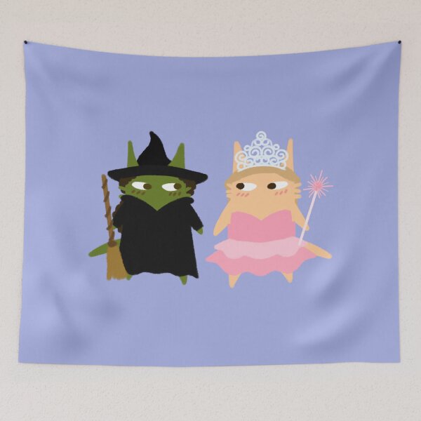 Item preview, glinda and elphaba gelphie wicked musical as cats furtoon series  designed and sold by Kyna Arts.