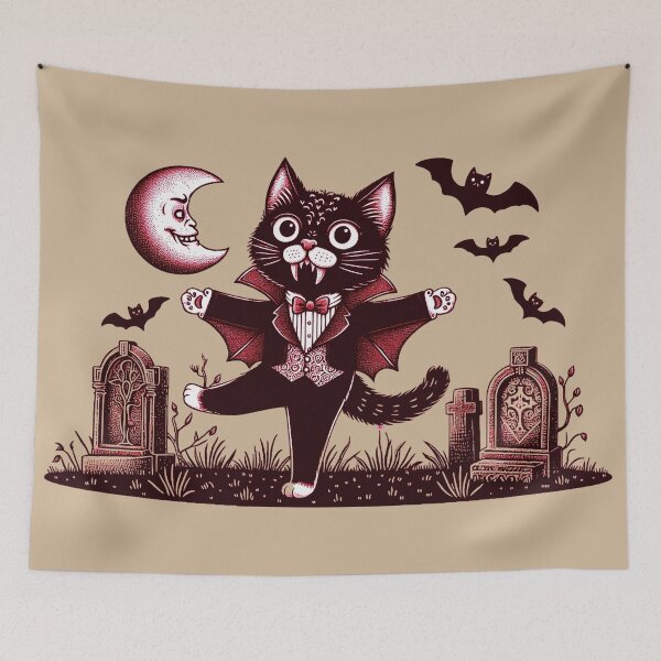 Item preview, Cat Halloween Yoga 198 025 designed and sold by HappyHavenStu.