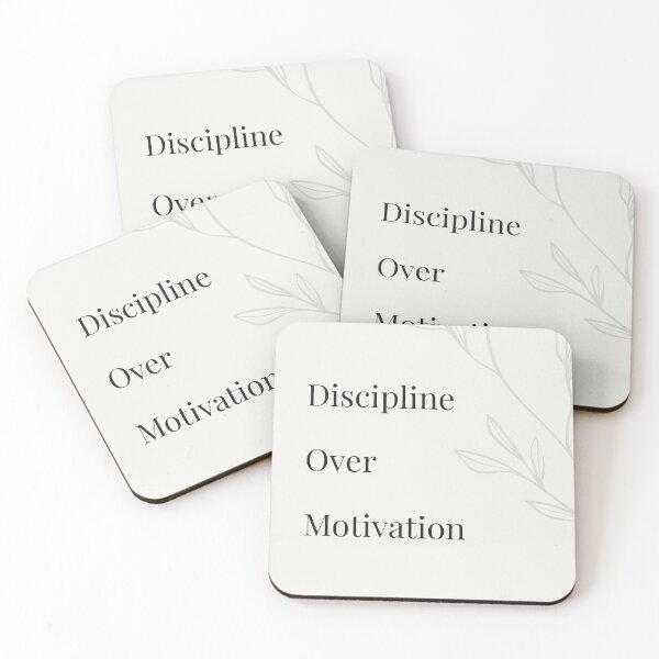 Item preview, Discipline Over Motivation - – Minimal Motivational Quote Wall Art designed and sold by Sqr.Wall.