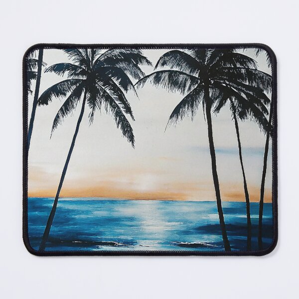 Item preview, "Seychelles Tropical Sunset Beach Painting – Serene Palm Trees and Ocean Waves Art Print" designed and sold by Joesy.