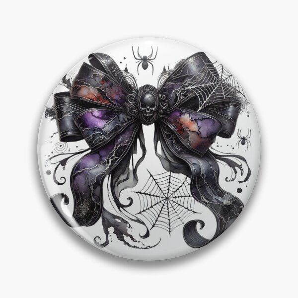 Item preview, Gothic Halloween Skull Bow with Spiderwebs – Dark Horror Aesthetic Design designed and sold by asudesign.