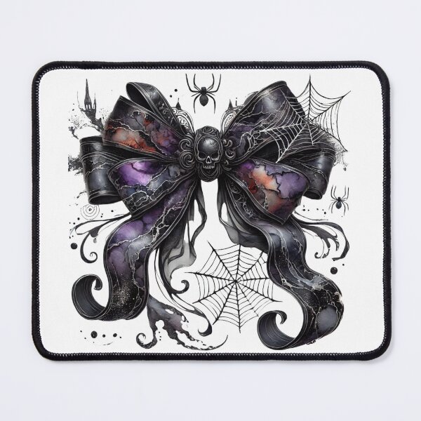 Item preview, Gothic Halloween Skull Bow with Spiderwebs – Dark Horror Aesthetic Design designed and sold by asudesign.