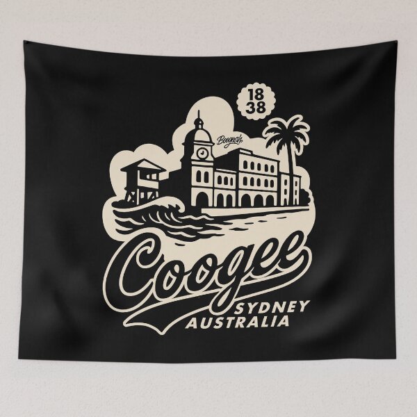 Item preview, Coogee Handlettered Coastal Skyline Art designed and sold by Boogosh.