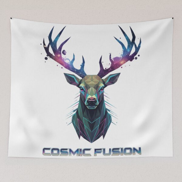 Item preview, Cosmic Fusion" Geometric Stag | Galaxy Antlers Deer Art designed and sold by Kulpi6147.