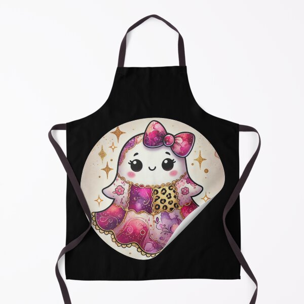 Item preview, Cute Kawaii Ghost Sticker in Sparkly Pink and Purple Dress with Bow designed and sold by asudesign.