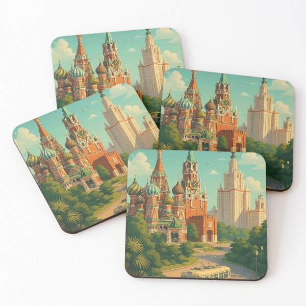 Item preview, Greetings from MOSCOW Russia - Modern Colorful City View designed and sold by Earth Celebration Designs.