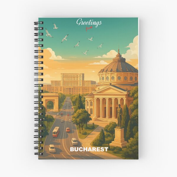Item preview, Greetings from BUCHAREST Romania - Modern Colorful City View designed and sold by Earth Celebration Designs.