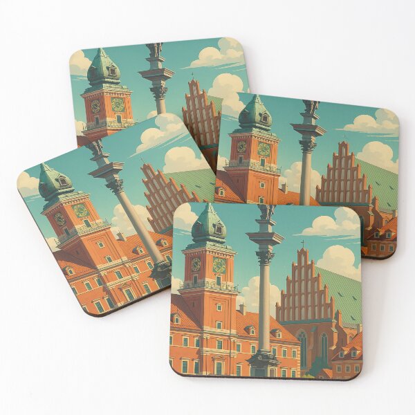 Item preview, Greetings from WARSAW Poland - Modern Colorful City View designed and sold by Earth Celebration Designs.