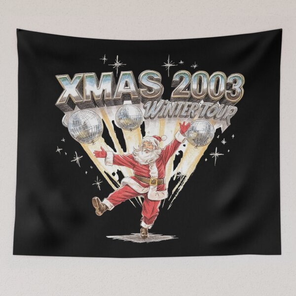 Item preview, XMAS 2003 Winter Tour – Chrome Santa Y2K Retro Christmas Tee designed and sold by calm-style.