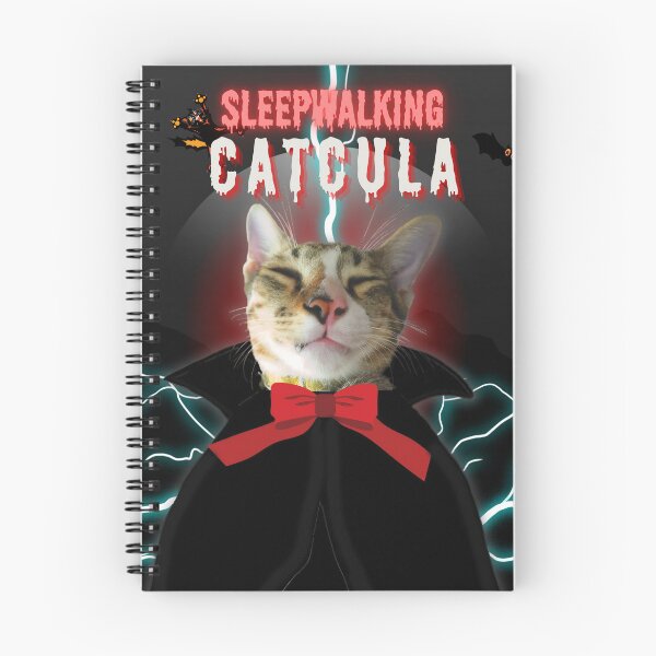 Item preview, Cat Catcula Sleepwalking Halloween Dark Gray designed and sold by HappyHavenStu.