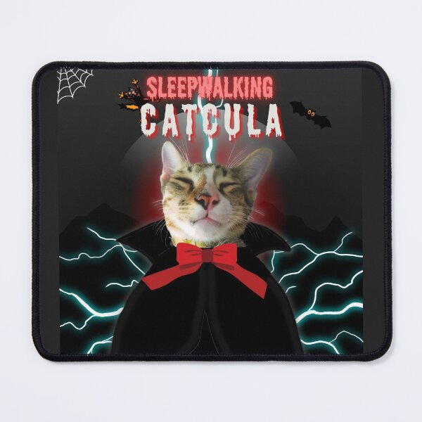 Item preview, Cat Catcula Sleepwalking Halloween Dark Gray designed and sold by HappyHavenStu.