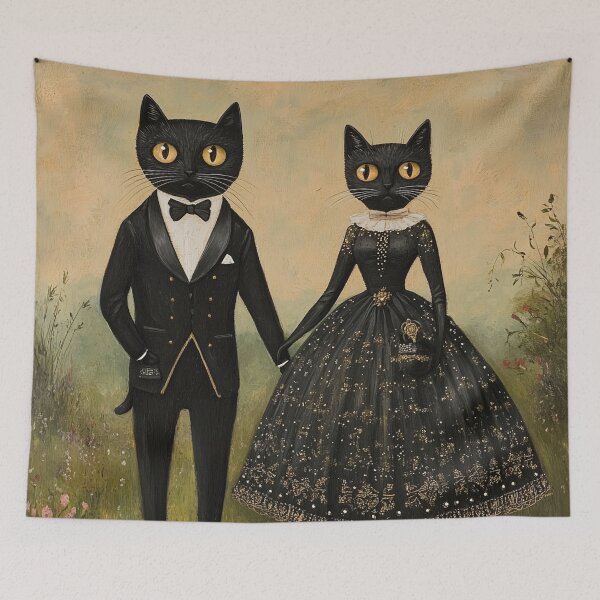 Item preview, Cat Couple Dressed Up Black Tie Married Romantic  designed and sold by She was a  Dreamer....