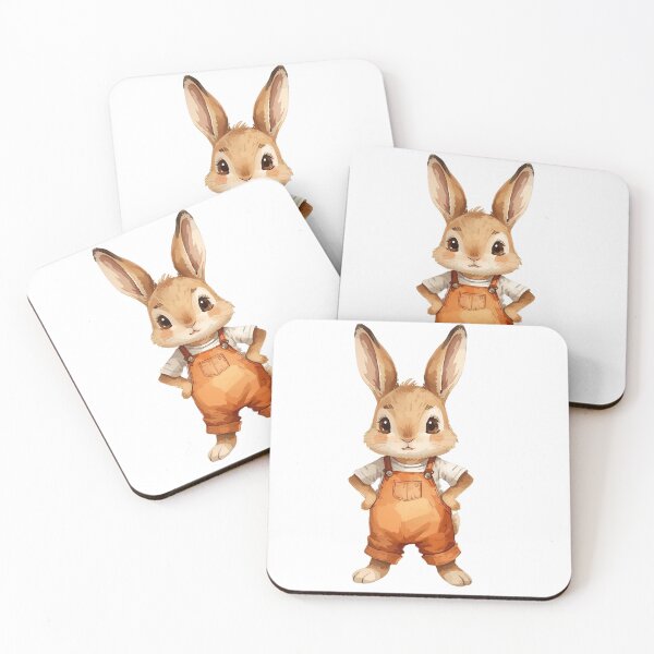 Item preview, Cute Watercolor Woodland Bunny Character designed and sold by ArtSparkCo.