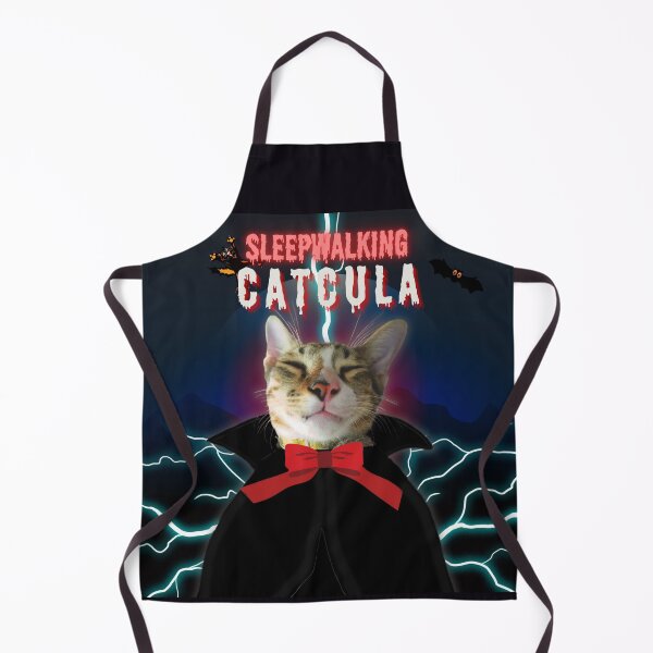 Item preview, Cat Catcula Sleepwalking Halloween Dark Blue designed and sold by HappyHavenStu.