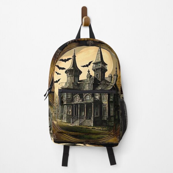 Item preview, Haunted Victorian Mansion & Jack-o’-Lanterns Halloween Art Print designed and sold by LanaGustavsson.