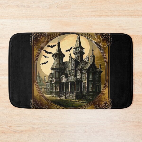Item preview, Haunted Victorian Mansion & Jack-o’-Lanterns Halloween Art Print designed and sold by LanaGustavsson.