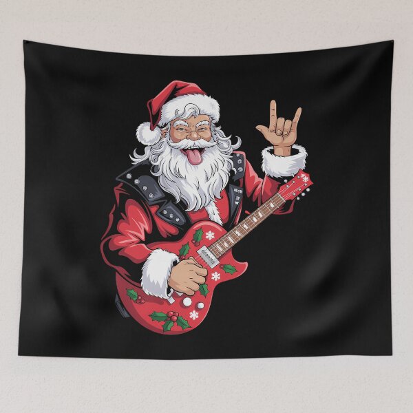 Item preview, Christmas Santa Claus Guitar Player designed and sold by cosmicncozyS.