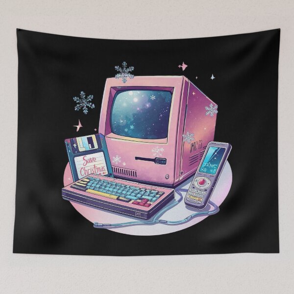 Item preview, Save Christmas 2000 – Vintage Y2K Tech Christmas Tee designed and sold by calm-style.