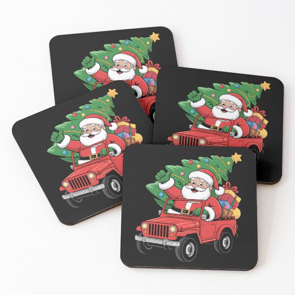 Item preview, Christmas Santa Riding Monster Truck Xmas Tree designed and sold by cosmicncozyS.