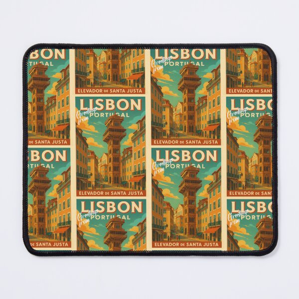 Item preview, Greetings from LISBON - Elevador de Santa Justa – Urban Retro Dreams designed and sold by Earth Celebration Designs.