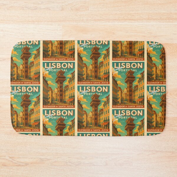 Item preview, Saludos desde LISBOA - Elevador de Santa Justa – Urban Retro Dreams designed and sold by Earth Celebration Designs.