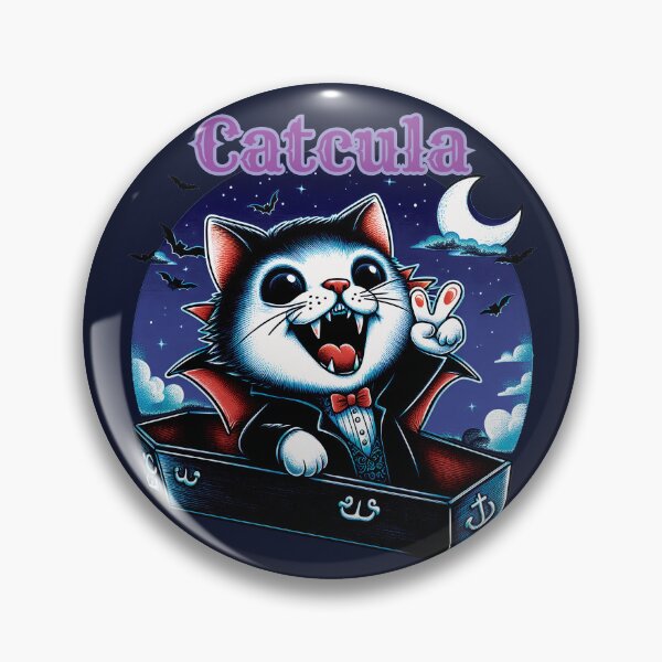 Item preview, Cat Catcula Boo Vampire Cat Halloween designed and sold by HappyHavenStu.
