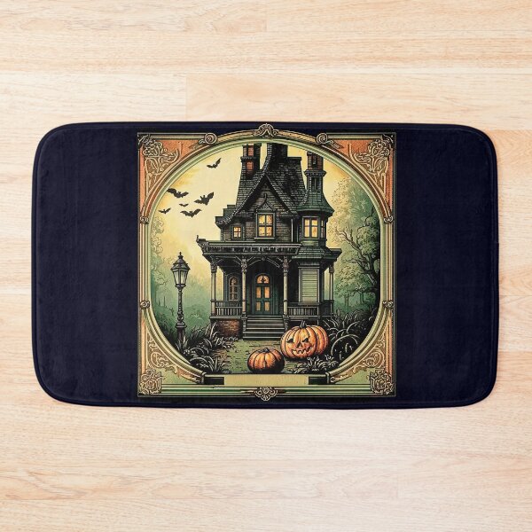 Item preview, Haunted Victorian Mansion & Jack-o’-Lanterns Halloween Art Print designed and sold by LanaGustavsson.