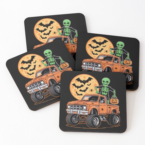Item preview, Halloween Skeleton Riding Monster Truck designed and sold by savrmiller.