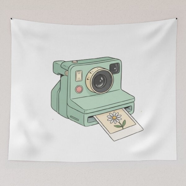 Item preview, Retro Instant Camera with Daisy Photo Sticker | Vintage Aesthetic Art designed and sold by EverMuse_0_0.