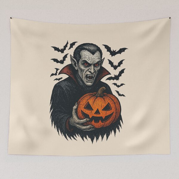 Item preview, Scary Vampire Holding a Pumpkin  designed and sold by Juana-.