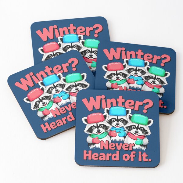 Item preview, Adorable Raccoons Showing Off Their Winter Style designed and sold by SplashTastic.