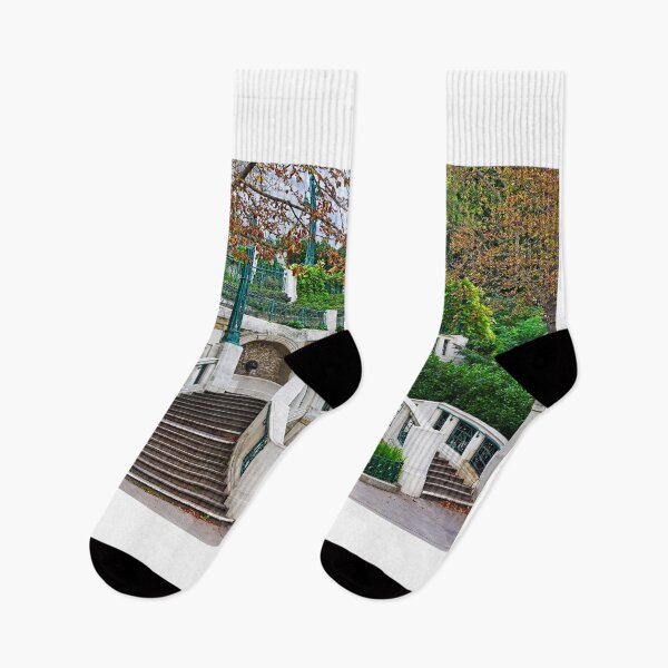 Item preview, Strudlhofstiege Vienna, architecture of historical outdoor staircase,  autumn season designed and sold by goceris.