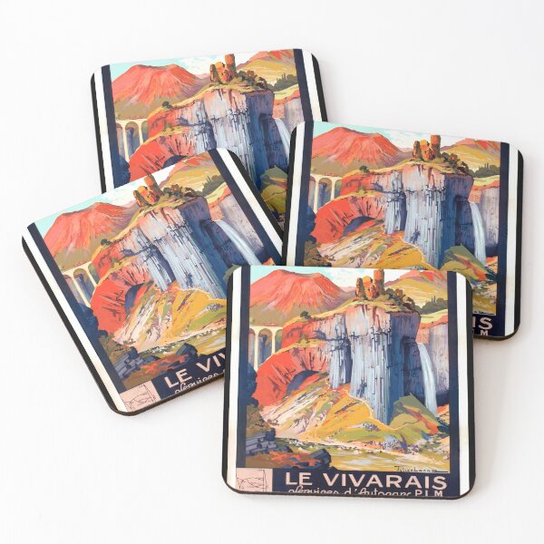 Item preview, Vintage Art Deco Travel Poster | Vivarais by PLM Railway | France Scenic Landscape | Signed by Julien Lacaze designed and sold by artofuniverse.