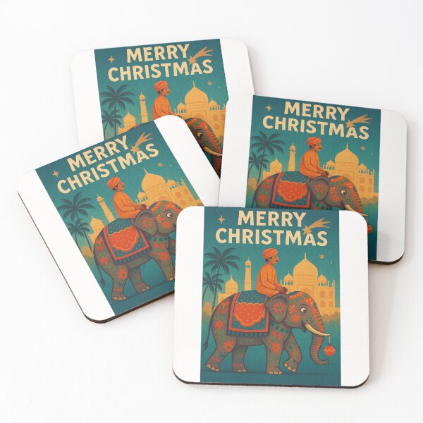 Item preview, Indian Christmas with Decorated Elephant and Taj Mahal Backdrop designed and sold by Places On Earth.