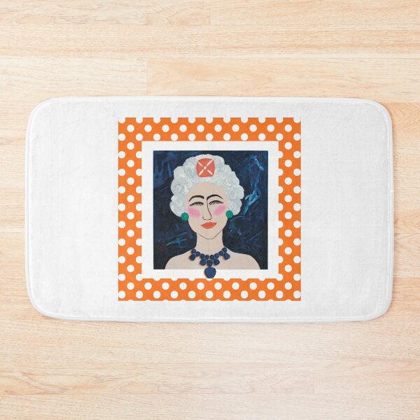 Item preview, Clementine Queen on White – Bold Feminine Portrait with Orange & White Polka Dot Border designed and sold by Krissy Jenkins Art.