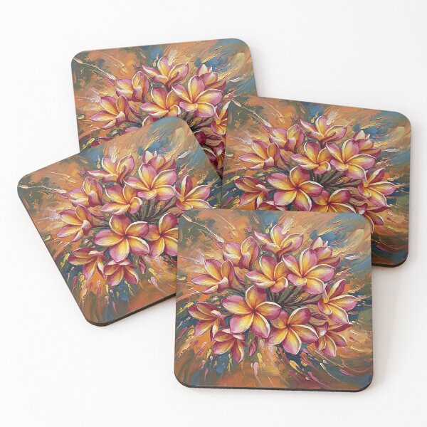 Item preview, Vibrant Sunset Harmony Abstract Bloom White Hawaiian Flower designed and sold by Star3NowForMe.
