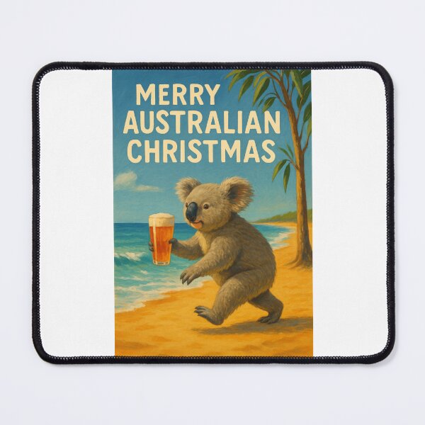 Item preview, Koala with Beer on Australian Beach – Funny Christmas Greeting designed and sold by Places On Earth.