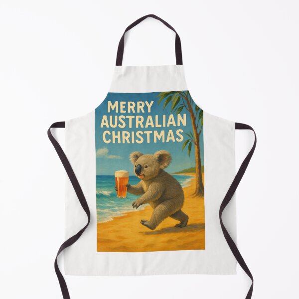 Item preview, Koala with Beer on Australian Beach – Funny Christmas Greeting designed and sold by Places On Earth.