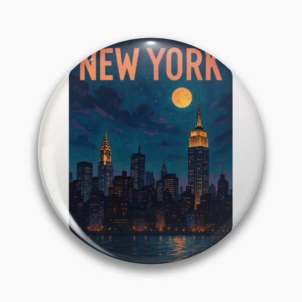 Item preview, New York City Skyline at Night with Empire State and Chrysler Buildings designed and sold by Places On Earth.